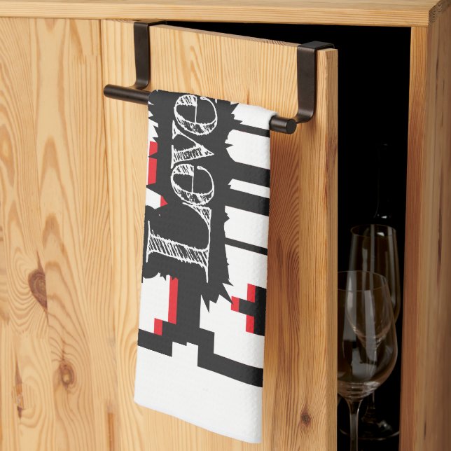 Game Over, Level Up: Pixelated Retro Game World Kitchen Towel (Thirds Fold)