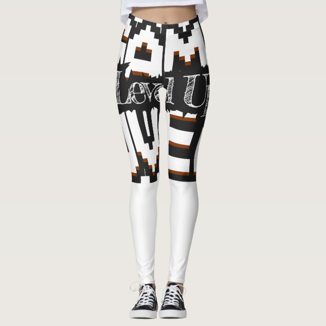 Game Over, Level Up: Pixelated Retro Game World Leggings (Front)