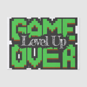 Game Over, Level Up: Pixelated Retro Game World Tissue Paper