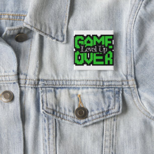 Game Over, Level Up: Retro Pixel Sandbox Adventure 2 Inch Square Button