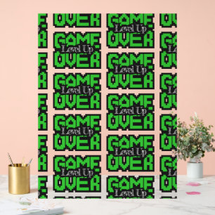 Game Over, Level Up: Retro Pixel Sandbox Adventure Acrylic Sign