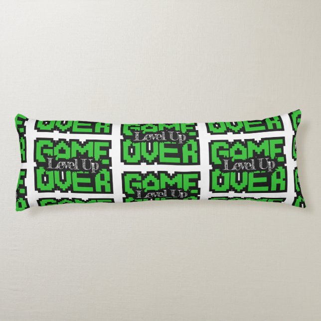 Game Over, Level Up: Retro Pixel Sandbox Adventure Body Pillow (Back)