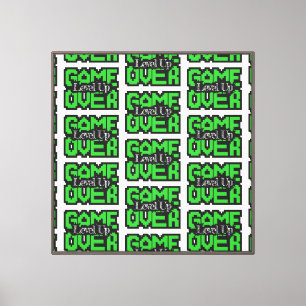 Game Over, Level Up: Retro Pixel Sandbox Adventure Canvas Print