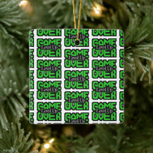 Game Over, Level Up: Retro Pixel Sandbox Adventure Ceramic Ornament