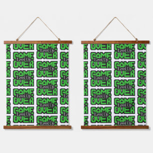 Game Over, Level Up: Retro Pixel Sandbox Adventure Hanging Tapestry