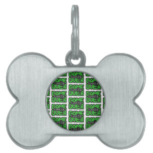 Game Over, Level Up: Retro Pixel Sandbox Adventure Pet ID Tag