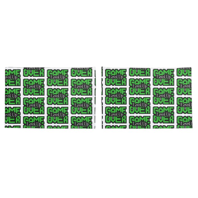 Game Over, Level Up: Retro Pixel Sandbox Adventure Pillowcase (Back-Set)
