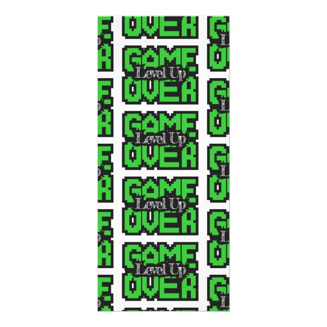 Game Over, Level Up: Retro Pixel Sandbox Adventure Rack Card (Front)