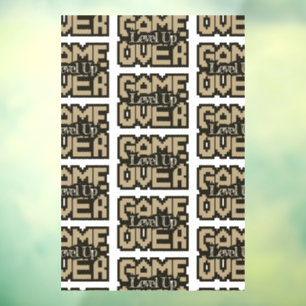 Game Over, Level Up: Retro Pixel Sandbox Adventure Window Cling