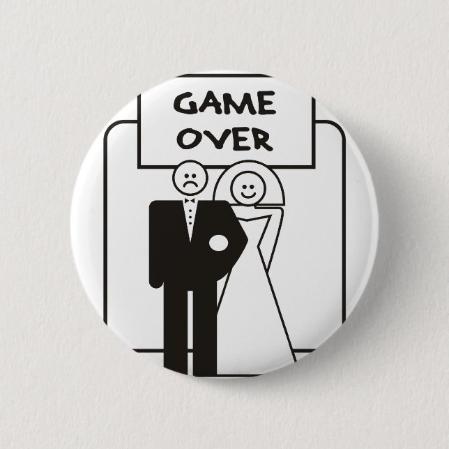 Game Over Marriage 2 Inch Round Button (Front)