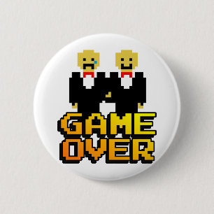 "Game Over" Marriage (Gay, 8-bit) 2 Inch Round Button
