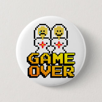 Game Over Marriage (Lesbian, 8-bit) 2 Inch Round Button