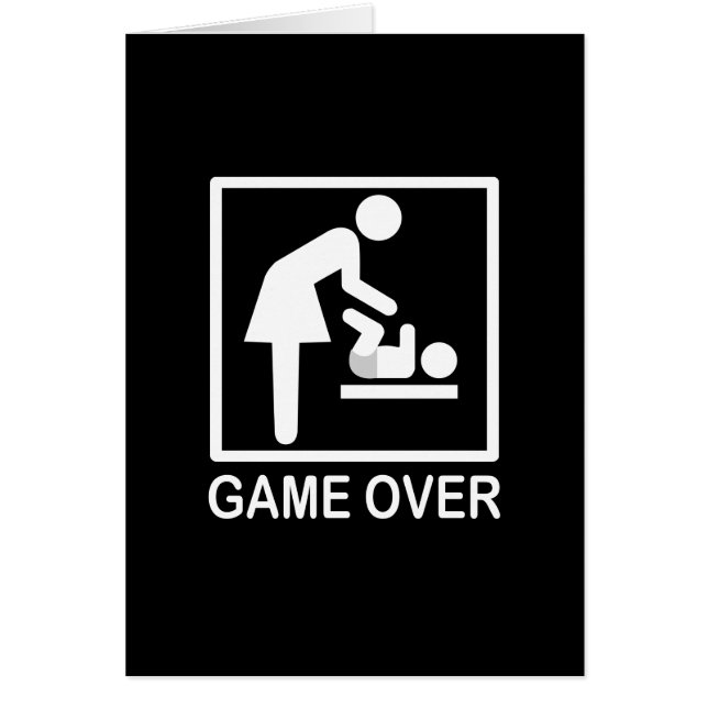 Game Over Mom Funny Black and White Pictogram (Devant)