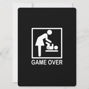 Game Over Mom Funny Black and White Pictogram