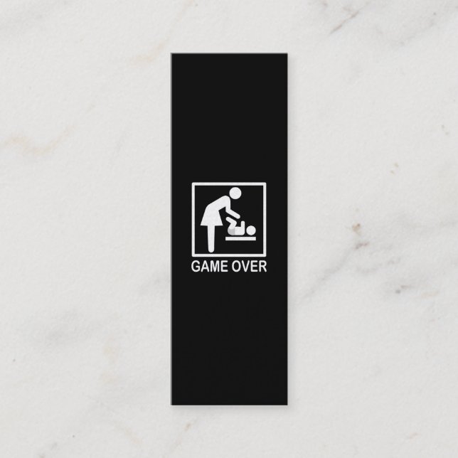 Game Over Mom Funny Black and White Pictogram Calling Card (Front)