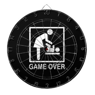 Game Over Mom Funny Black and White Pictogram Dartboard