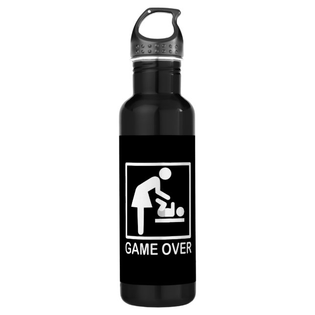 Game Over Mom Funny Pictogram 710 Ml Water Bottle (Front)