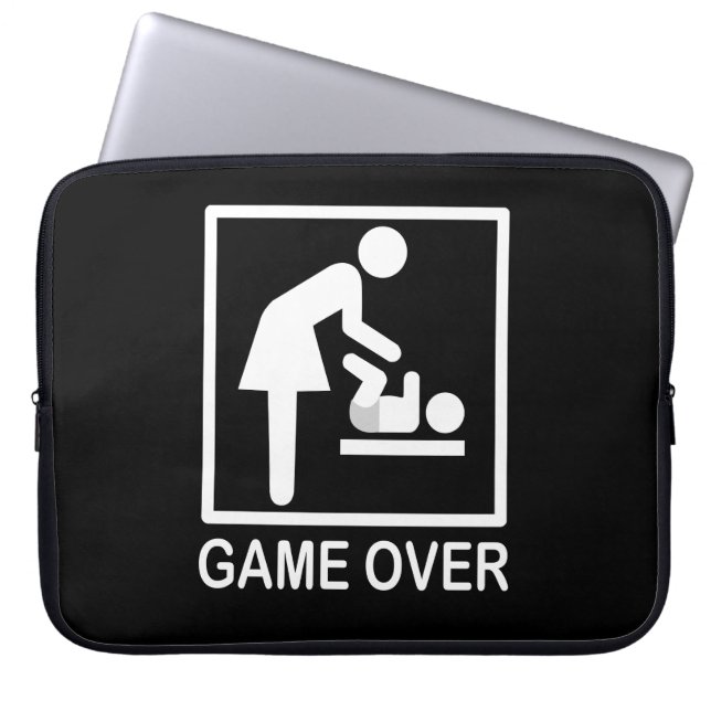 Game Over Mom Funny Pictogram Laptop Sleeve (Front)