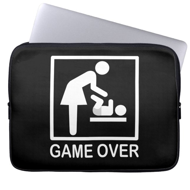 Game Over Mom Funny Pictogram Laptop Sleeve (Front)