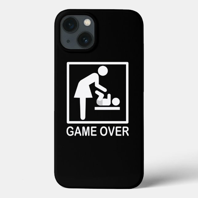 Game Over Mom Funny Pictograph Case-Mate iPhone Case (Back)