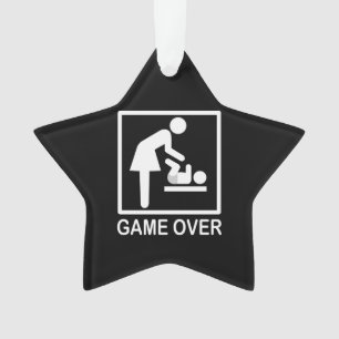 Game Over Mom Funny Signage Pictogram Ornament