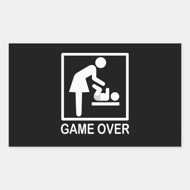 Game Over Mom Funny Signage Pictogram Sticker (Front)