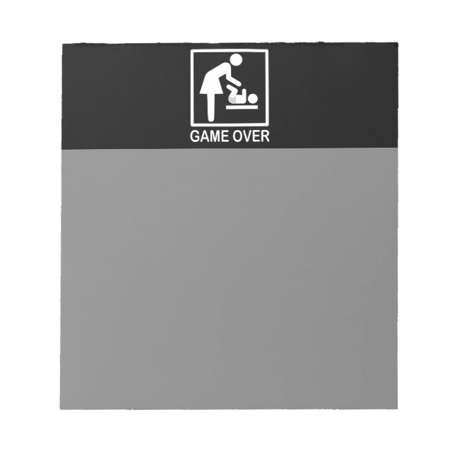Game Over Mom Humourous Pictogram Notepad (Front)