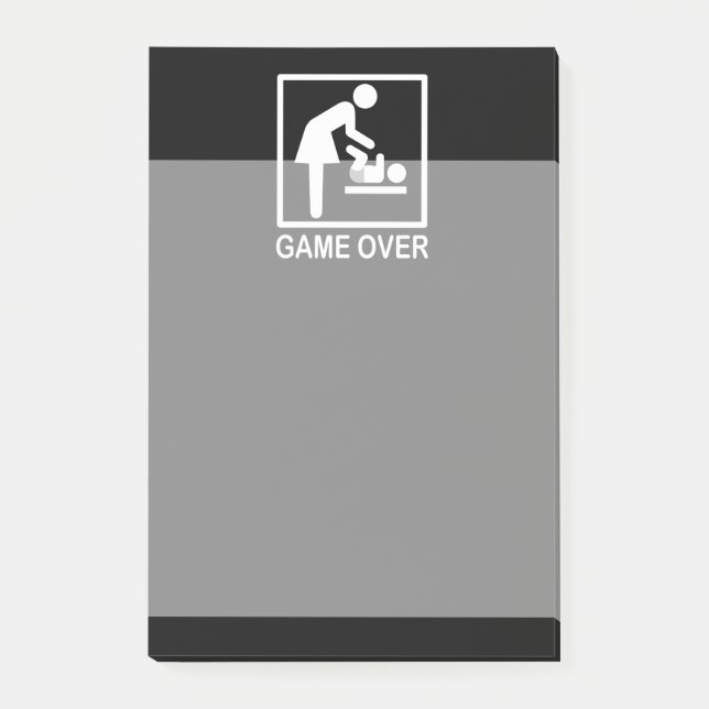 Game Over Mom Humourous Pictogram Post-it Notes (Front)