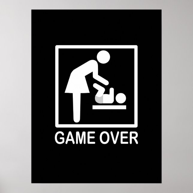 Game Over Mom Humourous Pictogram Poster (Front)