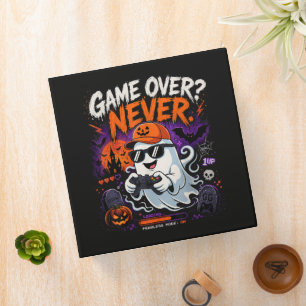 Game Over Never Funny Gamer Ghost Halloween Binder