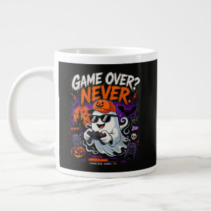 Game Over Never Funny Gamer Ghost Halloween Large Coffee Mug