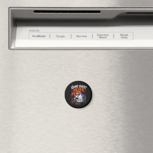 Game Over Never Funny Gamer Ghost Halloween Magnet