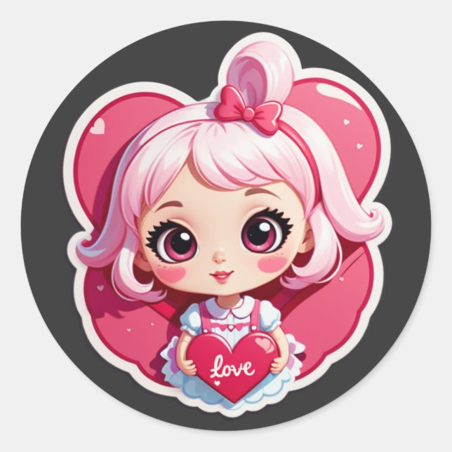 Game Over? Never Love Classic Round Sticker (Front)