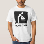 Game Over New Baby for Parent Dad T-Shirt<br><div class="desc">Every new daddy must prepare for diaper duty with the newborn baby boy or girl.  What does this mean,  lifestyle-wise?  GAME OVER.  Also comes in mommy version.  Great tshirt gift idea for parents to be.</div>