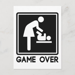 Game Over New Baby for Parent Mom Announcement Postcard