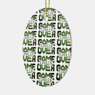 Game Over: Restore Old-School Fun, Level Up Today Ceramic Ornament