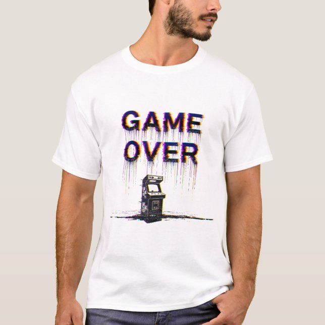 Game Over – Retro Pixel Art Arcade T-Shirt (Front)