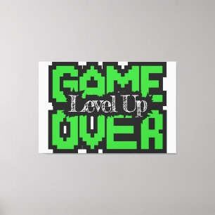 Game Over, Revive Vintage Classics and Level Up Canvas Print
