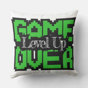 Game Over, Revive Vintage Classics and Level Up Throw Pillow
