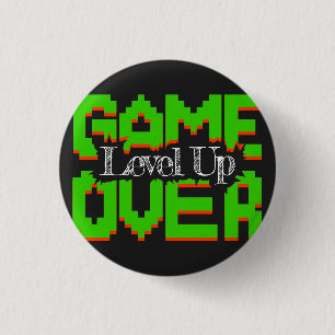 Game Over, Revive Vintage Games and Level Up 1 Inch Round Button