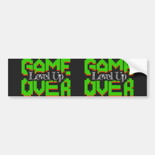Game Over, Revive Vintage Games and Level Up Bumper Sticker