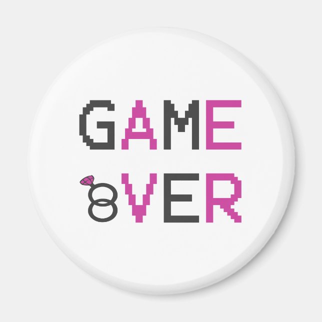 Game over ring wedding magnet (Front)