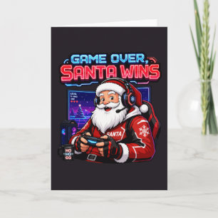 Game Over Santa Wins Gamer Christmas Card