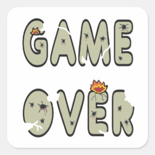 Game Over Square Sticker