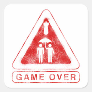Game Over Square Sticker