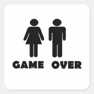 Game over square sticker
