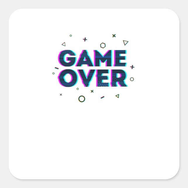 Game Over Square Sticker (Front)