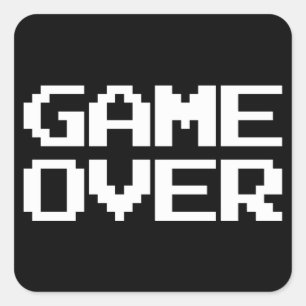 Game Over Square Sticker