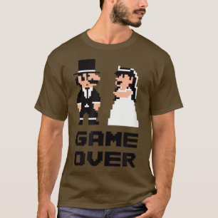 Game Over Stag Party , Bride Groom Comic T-Shirt