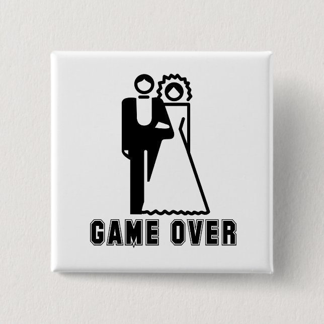 GAME OVER T-shirt 2 Inch Square Button (Front)